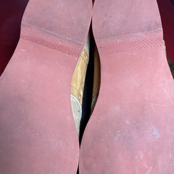 Quoddy Men’s 9 Tan Suede Saddle Shoes USA Made Handsewn Leather Sole Vintage - Picture 9 of 16